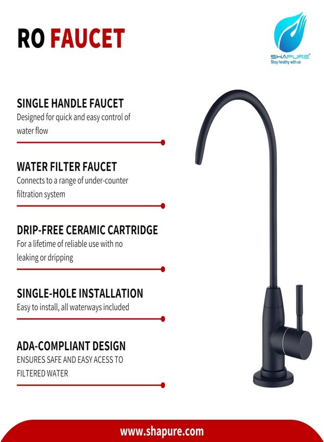 Shapure Stainless Steel Faucet Tap | Black Matt Finish | Durable Drinking Water Filter Faucet Tap - Ideal for Undersink RO Water Purifiers | Sleek, Leakproof, and Corrosion-Resistant Design (Black) - Image 5
